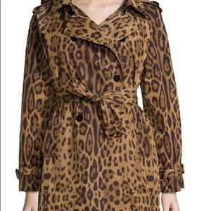 Neiman Marcus Jane Post Leopard Trench Raincoat